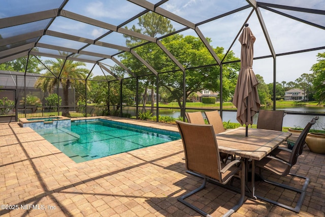 3771 Saltmeadow Ct S, Jacksonville, FL 32224 - view of swimming pool with a patio and a water view