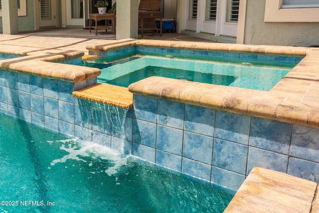 3771 Saltmeadow Ct S, Jacksonville, FL 32224 - view of pool with a pool with connected hot tub and a patio area