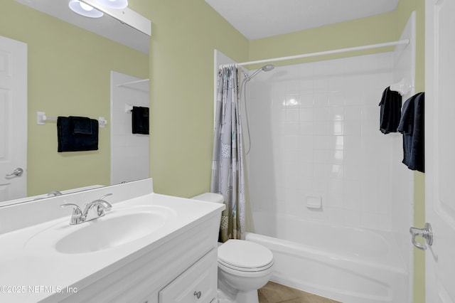 1558 Roseberry Ct, Fleming Island, FL 32003 - bathroom with toilet, tile patterned floors, shower / bath combo, and vanity
