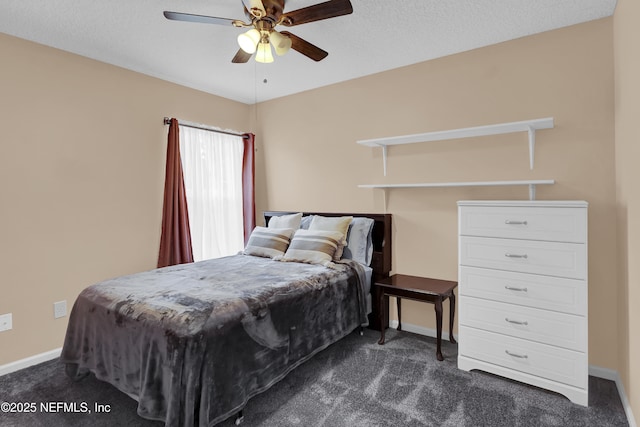 1558 Roseberry Ct, Fleming Island, FL 32003 - bedroom featuring a ceiling fan, dark colored carpet, and baseboards