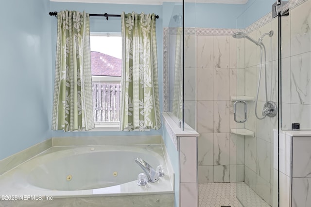 1558 Roseberry Ct, Fleming Island, FL 32003 - full bathroom with a wealth of natural light, a jetted tub, and a stall shower