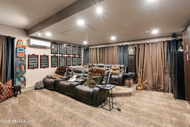 1576 Linkside Dr, Fleming Island, FL 32003 - carpeted cinema room featuring recessed lighting, a wall mounted AC, and baseboards