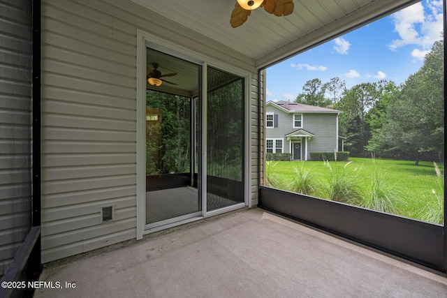133 San Briso Way, Saint Augustine, FL 32092 - unfurnished sunroom featuring a ceiling fan