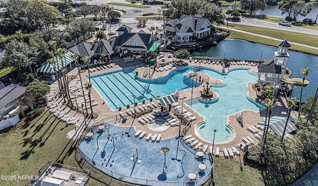 2427 Green Glade Ct, Fleming Island, FL 32003 - community pool featuring a patio area, a gazebo, and a water view