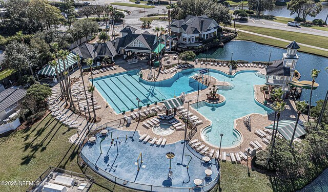 2427 Green Glade Ct, Fleming Island, FL 32003 - community pool featuring a patio area, a gazebo, and a water view