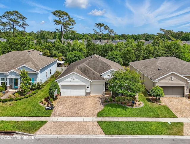 bird's eye view with a residential view