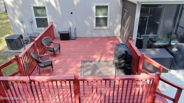 15717 Basil Creek Ct, Jacksonville, FL 32218 - deck featuring cooling unit