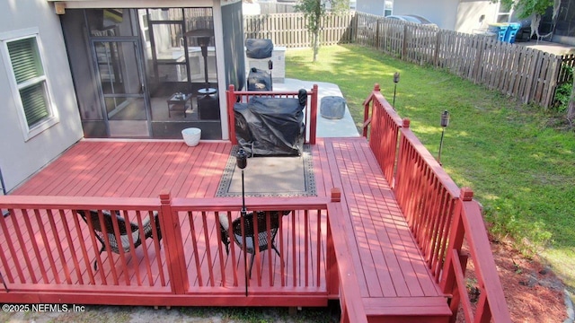 15717 Basil Creek Ct, Jacksonville, FL 32218 - wooden terrace with a sunroom