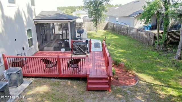 15717 Basil Creek Ct, Jacksonville, FL 32218 - deck featuring a sunroom