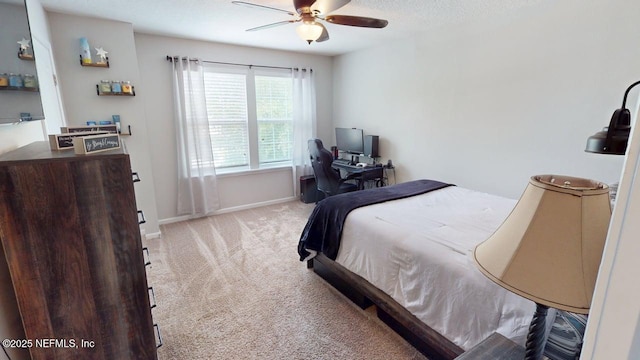 15717 Basil Creek Ct, Jacksonville, FL 32218 - bedroom featuring light colored carpet, baseboards, and ceiling fan
