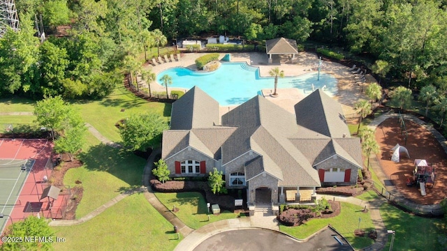 15717 Basil Creek Ct, Jacksonville, FL 32218 - view from above of property featuring a pool area