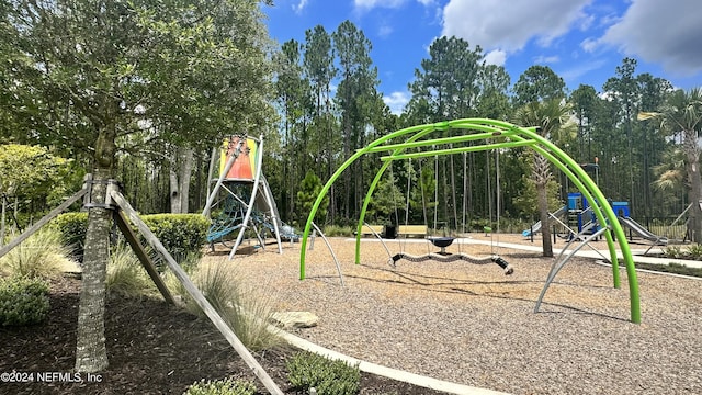 view of community jungle gym