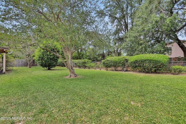 view of yard featuring a fenced backyard