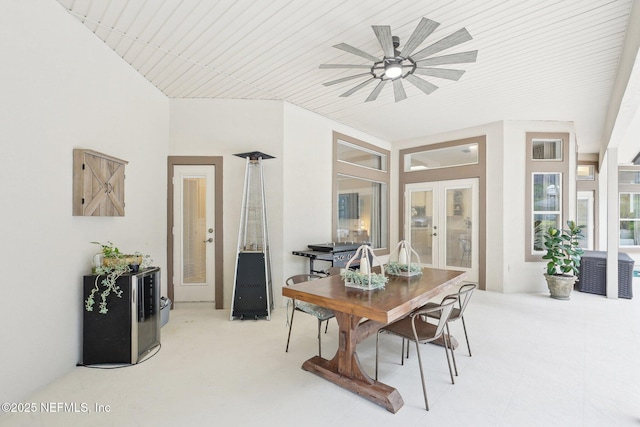 sunroom with french doors