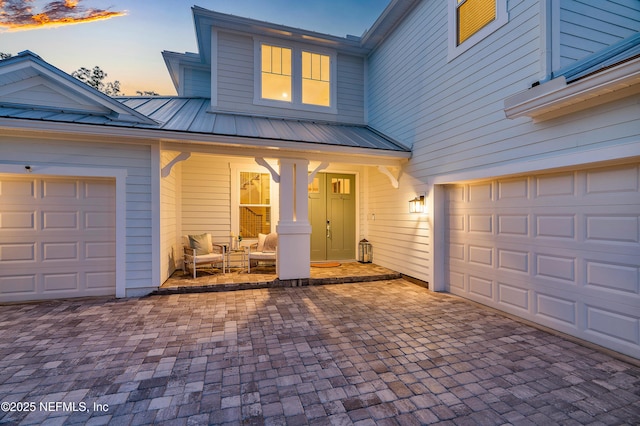 290 Marquesa Cir, Saint Johns, FL 32259 - property entrance featuring decorative driveway and metal roof
