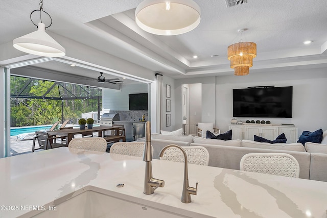 290 Marquesa Cir, Saint Johns, FL 32259 - living area featuring recessed lighting, a raised ceiling, and a sunroom