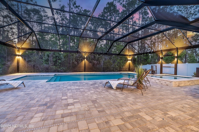 290 Marquesa Cir, Saint Johns, FL 32259 - view of pool featuring fence, a patio, a fenced in pool, an in ground hot tub, and a lanai