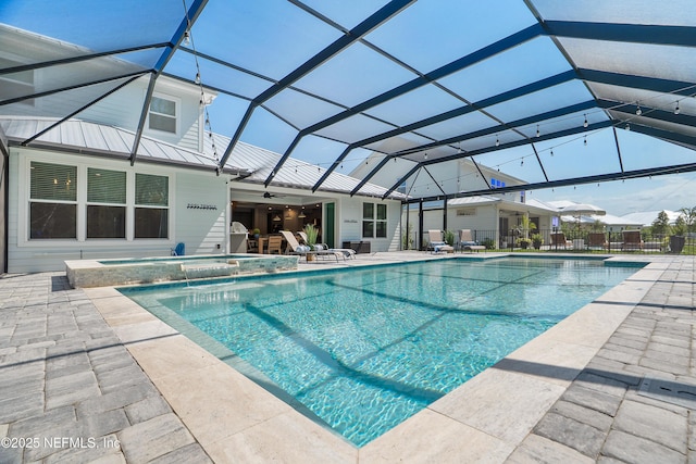 290 Marquesa Cir, Saint Johns, FL 32259 - view of swimming pool with a patio, a pool with connected hot tub, and a lanai