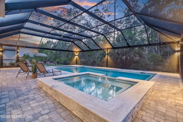 290 Marquesa Cir, Saint Johns, FL 32259 - view of pool featuring a patio, a pool with connected hot tub, and a lanai