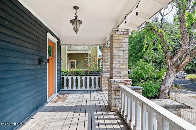 deck with a porch