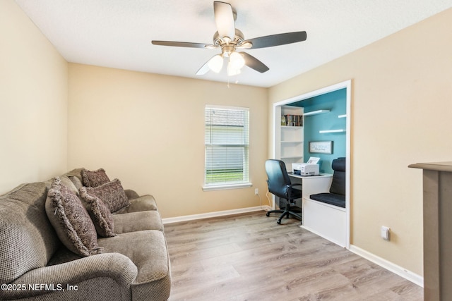 417 Palazzo Cir, Saint Augustine, FL 32092 - office space with a ceiling fan and wood finished floors