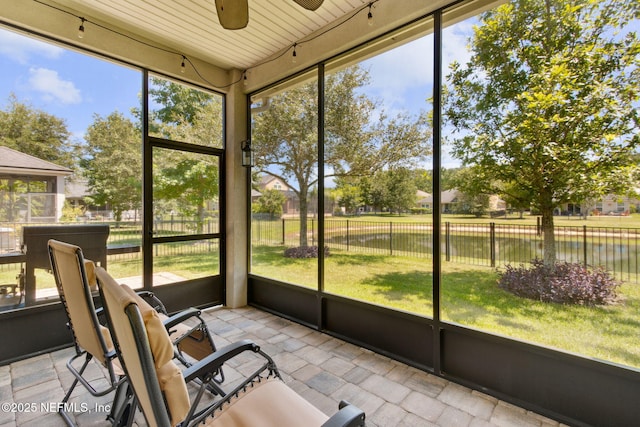 417 Palazzo Cir, Saint Augustine, FL 32092 - sunroom / solarium with ceiling fan and a water view