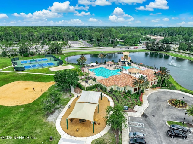 417 Palazzo Cir, Saint Augustine, FL 32092 - aerial view of a heavily wooded area and a nearby body of water