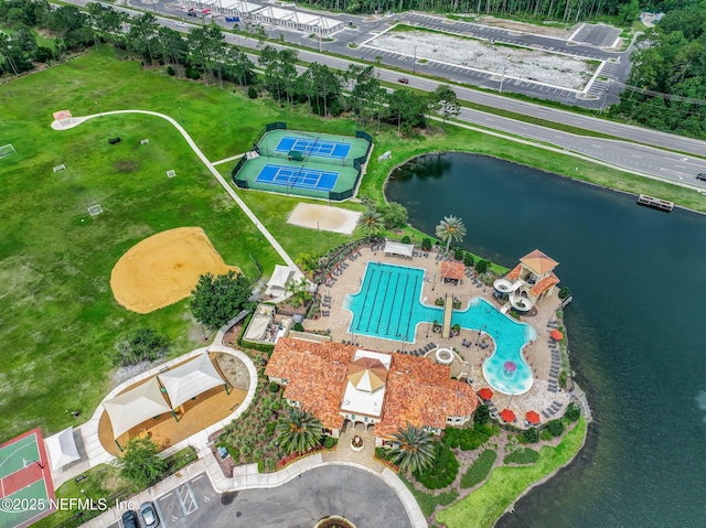 417 Palazzo Cir, Saint Augustine, FL 32092 - bird's eye view of a pool area and a nearby body of water