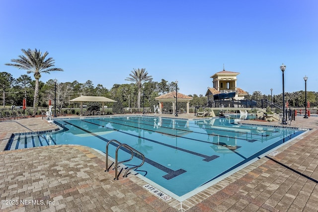 417 Palazzo Cir, Saint Augustine, FL 32092 - community pool with a gazebo and a patio area