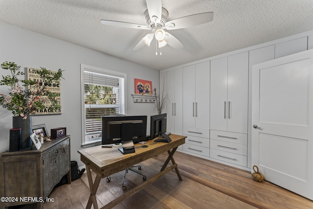 1246 Neck Rd, Ponte Vedra Beach, FL 32082 - office space with a textured ceiling, ceiling fan, and wood finished floors