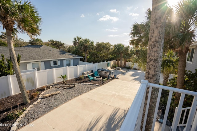 view of patio with a fenced backyard