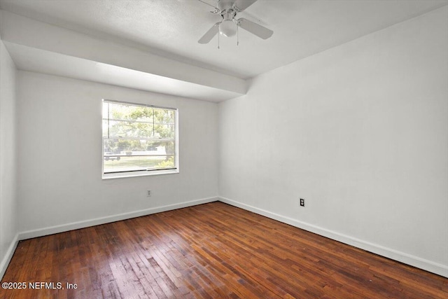 8384 Delaware Ave, Jacksonville, FL 32208 - empty room with hardwood / wood-style floors, baseboards, and a ceiling fan