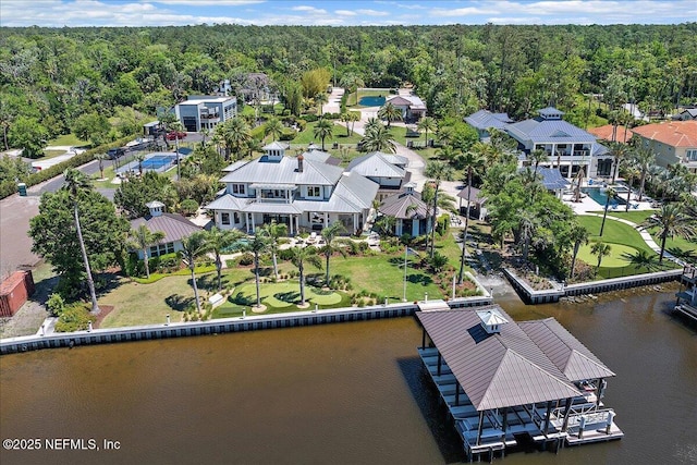 301 S Roscoe Blvd, Ponte Vedra Beach, FL 32082 - drone / aerial view with a water view and a wooded view