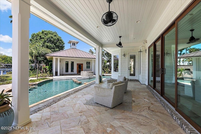 301 S Roscoe Blvd, Ponte Vedra Beach, FL 32082 - pool with french doors and a patio