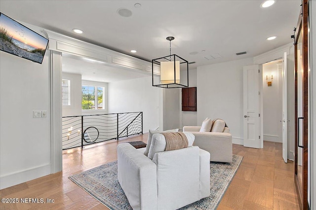 301 S Roscoe Blvd, Ponte Vedra Beach, FL 32082 - living area with recessed lighting, baseboards, and visible vents