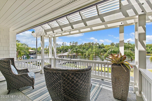 301 S Roscoe Blvd, Ponte Vedra Beach, FL 32082 - deck with a water view and a pergola