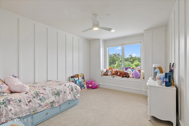 301 S Roscoe Blvd, Ponte Vedra Beach, FL 32082 - bedroom featuring carpet floors, a ceiling fan, and a decorative wall