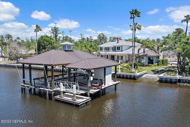 301 S Roscoe Blvd, Ponte Vedra Beach, FL 32082 - dock area featuring boat lift and a water view