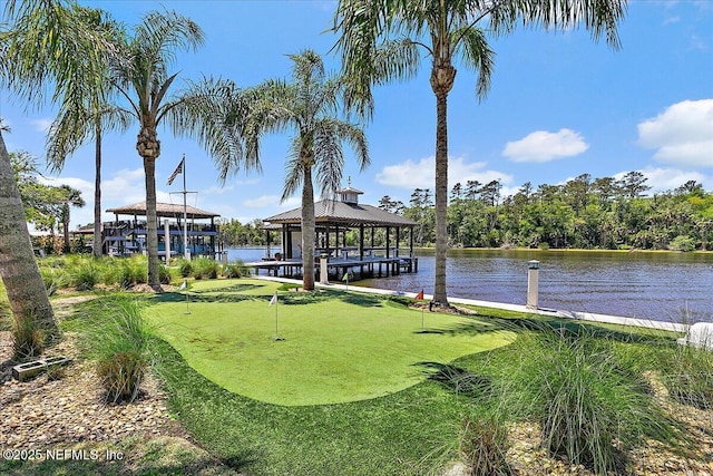 301 S Roscoe Blvd, Ponte Vedra Beach, FL 32082 - dock area with a water view and a gazebo