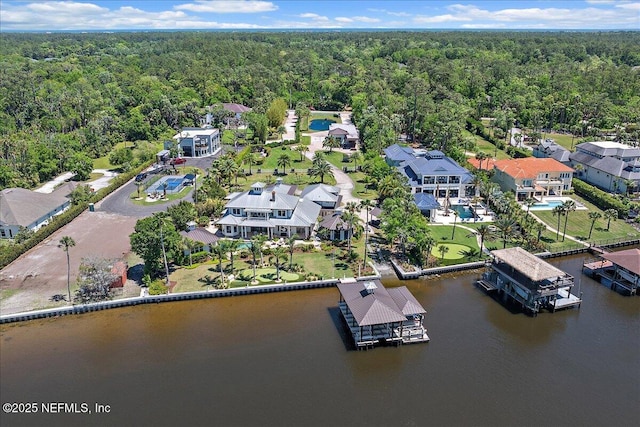 301 S Roscoe Blvd, Ponte Vedra Beach, FL 32082 - birds eye view of property featuring a water view, a residential view, and a wooded view