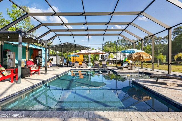 1417 Marlee Rd, Saint Johns, FL 32259 - swimming pool featuring a patio and a lanai