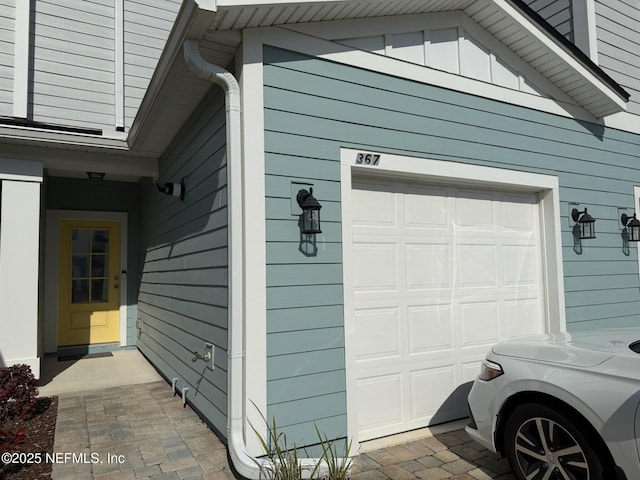 view of garage