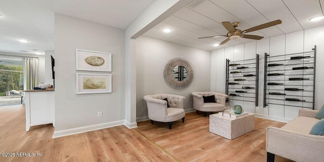166 Whistling Straits Dr, Saint Johns, FL 32259 - living area featuring baseboards, recessed lighting, ceiling fan, and light wood-style floors