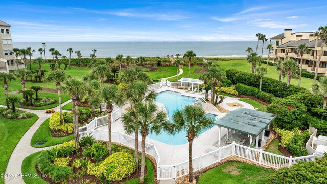 948 Spinnakers Reach Dr, Ponte Vedra Beach, FL 32082 - aerial view of a pool and a large body of water