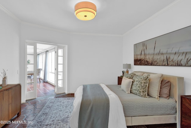 948 Spinnakers Reach Dr, Ponte Vedra Beach, FL 32082 - bedroom with ornamental molding, stone tile floors, baseboards, and radiator heating unit