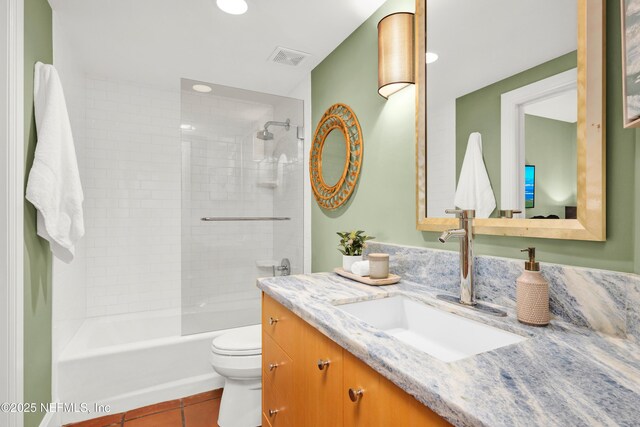 948 Spinnakers Reach Dr, Ponte Vedra Beach, FL 32082 - full bath featuring vanity, toilet, tile patterned floors, washtub / shower combination, and recessed lighting