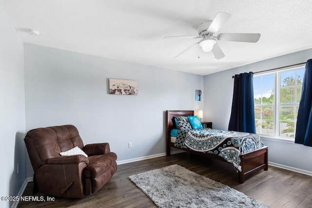 3753 Old Hickory Ln, Orange Park, FL 32065 - bedroom featuring baseboards, a ceiling fan, and wood finished floors
