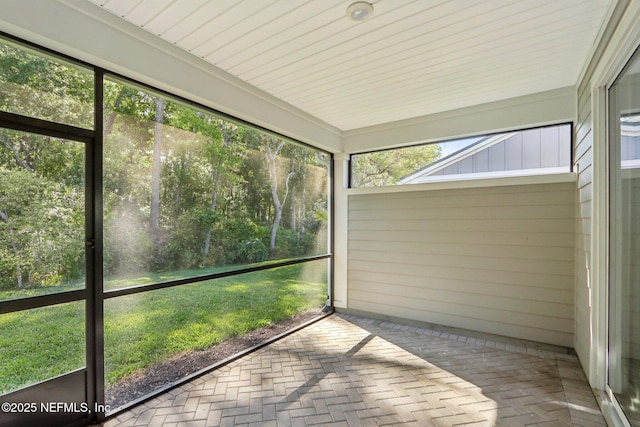 view of unfurnished sunroom
