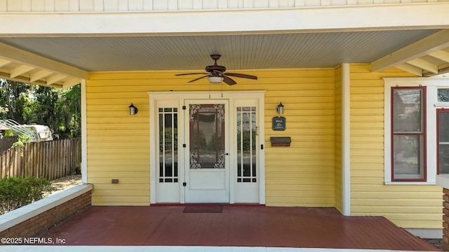 703 Emmett St, Palatka, FL 32177 - entrance to property with fence and ceiling fan