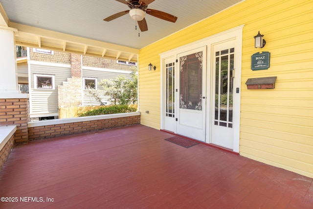 703 Emmett St, Palatka, FL 32177 - view of patio / terrace with a deck and ceiling fan